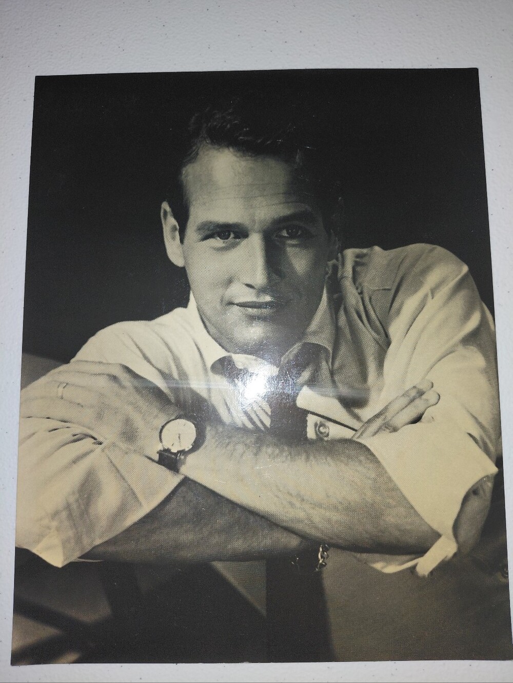 Classic Men's Grooming Portrait Print - Beige Tones PAUL NEWMAN